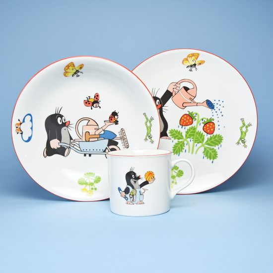 Children's set "Mole the Gardener" 3 pcs., Thun 1794 Carlsbad porcelain -  Thun 1794 - Child sets and mugs "Mole" motives by Z.Muller - Children's  Porcelain Dining Sets, by Manufacturers or popular