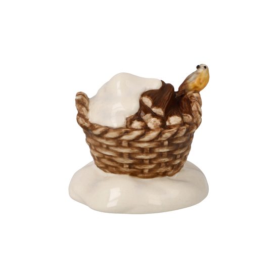 Figurka Košík s dřívím 5 / 5 / 4,5 cm, kamenina, Goebel