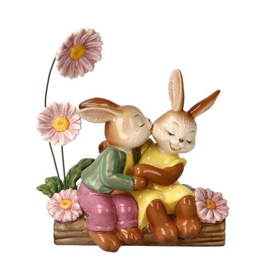 Figurine Kissing Rabbits 14.5 / 6.5 / 16cm, stoneware, Goebel