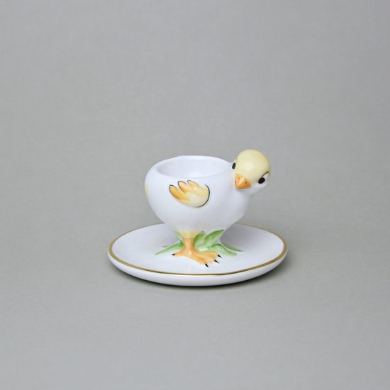 Kalíšek na vejce 7 cm, Kuřátko žluté, porcelán Lindner