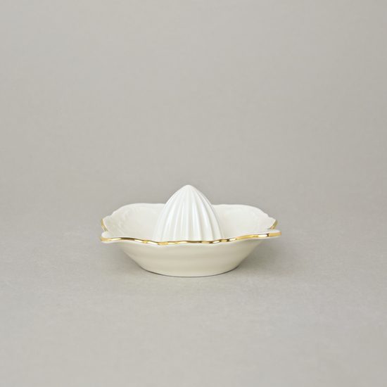 Lemon squeezer, Thun 1794 Carlsbad porcelain, BERNADOTTE ivory + gold