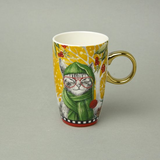 Mug Cat in winter 400 ml, EGAN porcelain