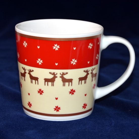 Hrnek Tomáš 0,47 l Vánoční, jeleni, Thun 1794, karlovarský porcelán