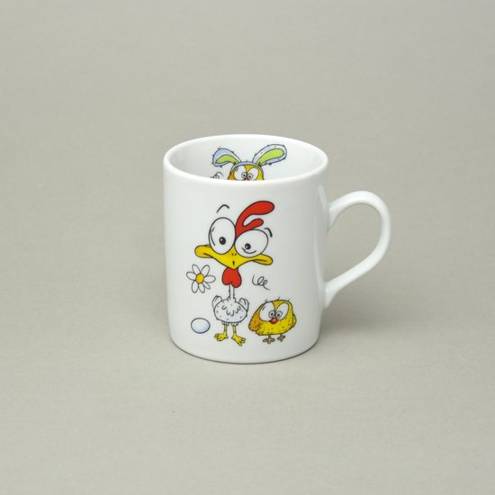 Hrnek Ken 260 ml, Veselá slepice, dekor Veselá slepice, Thun 1794, karlovarský porcelán