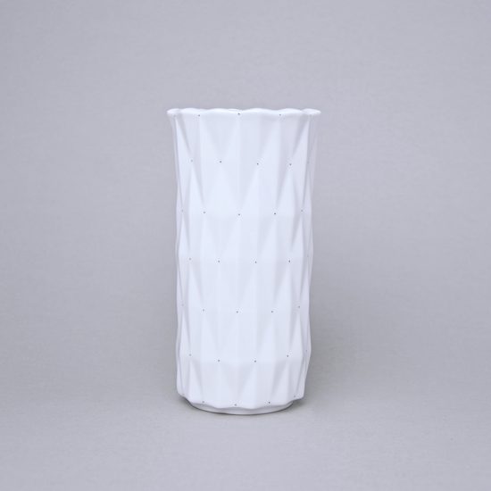 Váza Diamond White, Bílá + černé tečky, 17 cm, porcelán Goldfinger