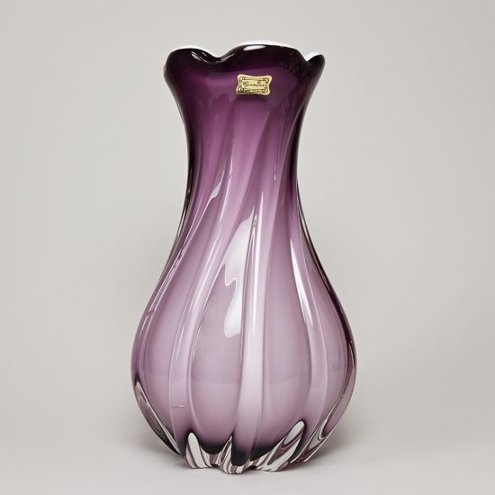 Egermann: Vase Opal Amethyst, 26 cm, Crystal Vases Egermann