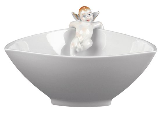 Kati Zorn, mísa Eros, 20 x 20 x 7 cm, Porcelánové figurky Aelteste Volkstedter