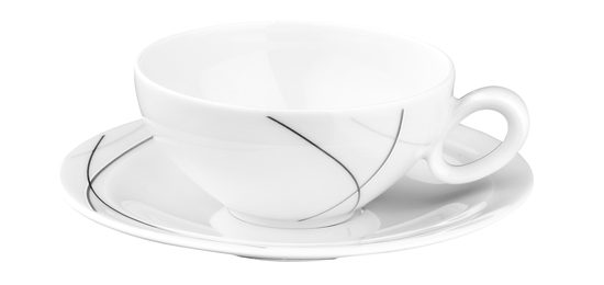 Tea cup and saucer, Trio 71381 Highline, Seltmann Porcelain