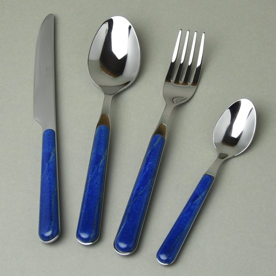 Sada příborů 24 dílná, modrý pískový dekor 18001, NEVA