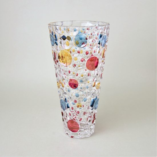 Vase Lisboa 31 cm color dots - Crystal glass, Jihlavské sklárny Bohemia 1845