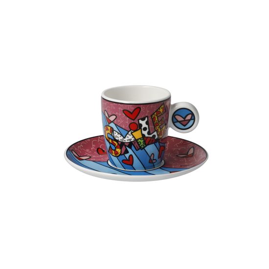 Cup and saucer Romero Britto - Smile, 100 ml / 12 cm, Fine Bone China, Goebel