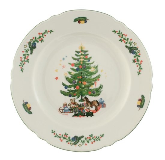 Plate flat 25 cm, Marie-Luise 43607 Christmas, Seltmann Porcelain