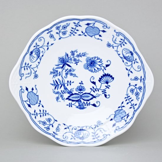 Cake plate with handles 27 cm, Thun 1794, Carlsbad Porcelain, NATALIE Onion Pattern