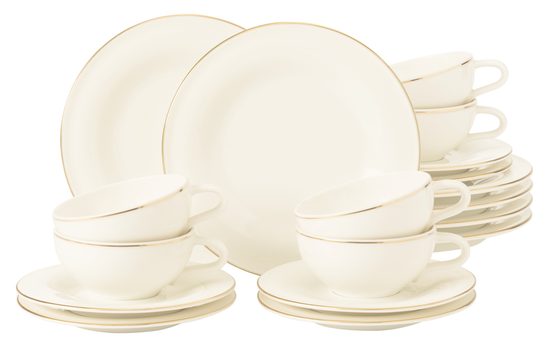 Tea set small 18 pcs, MEDINA gold, Porcelán SELTMANN