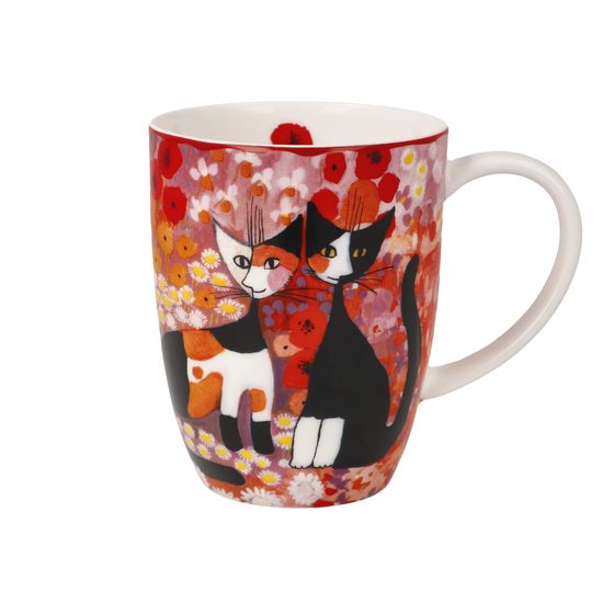 Cup Prato fiorito colorato 400ml, Fine Bone China, Cats Goebel R. Wachtmeister