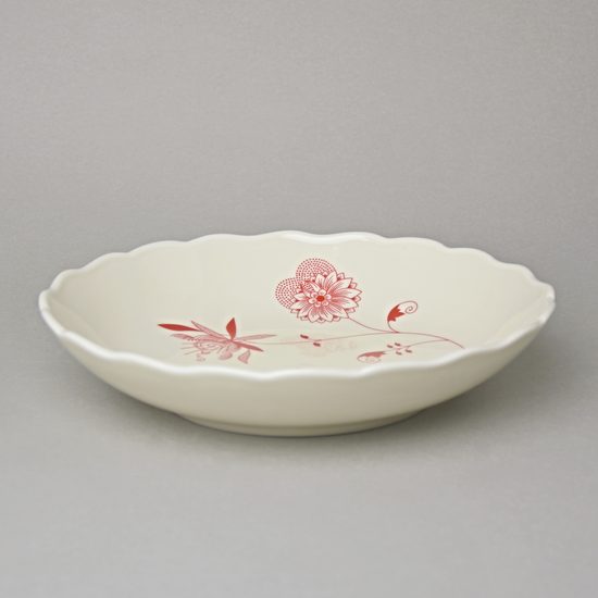Mísa kompotová 24 cm, cibulák ECO červený na ivory, Český porcelán a.s.