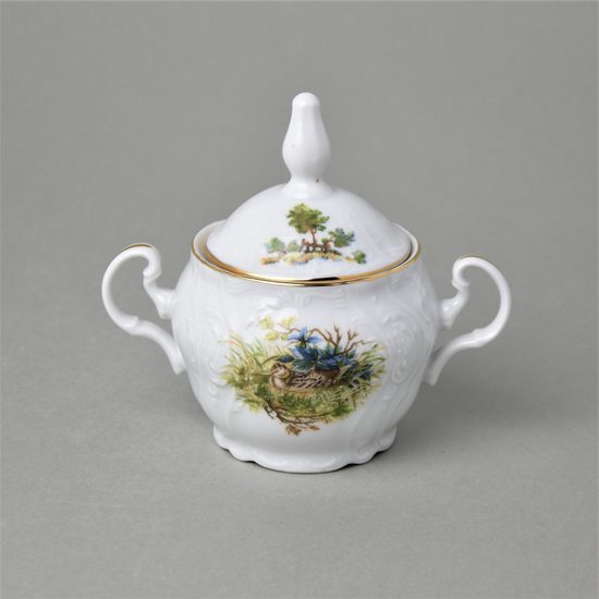 Sugar bowl 300 ml, Thun 1794 Carlsbad porcelain, BERNADOTTE hunting