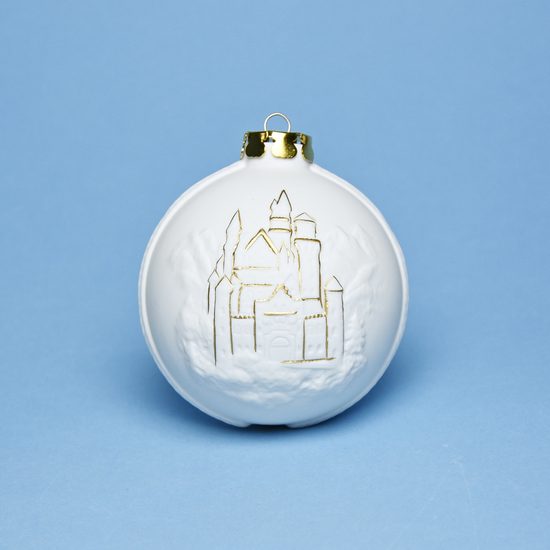 Christmas Ball Decoration - Neuschwanstein Castle, 7,5 cm, Unterweissbacher, Seltmann Porcelain