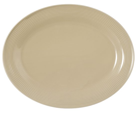 Beat sand-beige: Plate oval 35 x 28 cm, Seltmann porcelain
