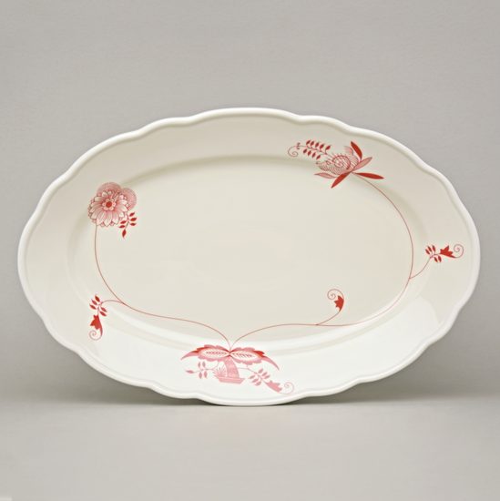 Mísa oválná 35 cm, cibulák ECO červený na ivory, Český porcelán a.s.