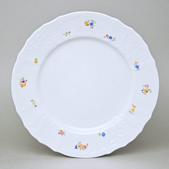 Talíř mělký 25 cm, Thun 1794, karlovarský porcelán, BERNADOTTE házenka