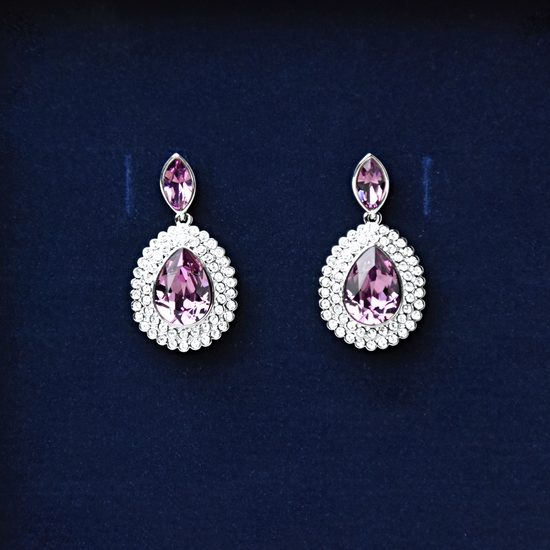 Oliver Weber Earrings Violet Charlotte RH, Swarovski Crystals