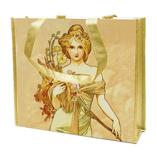 Shopping bag Alphonse Mucha - Spring 1900, 37 / 12 / 33.5 cm, Synthetic fibers, Goebel