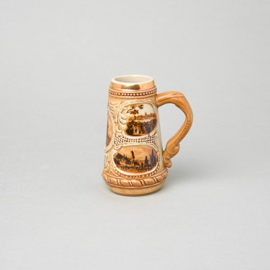 Tankard / Pitcher mini Prague 200 ml, Mnichov shape, Bechyně ceramic