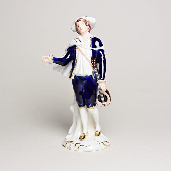 Troubadour 7 x 10 x 19 cm, Isis, Porcelain Figures Duchcov