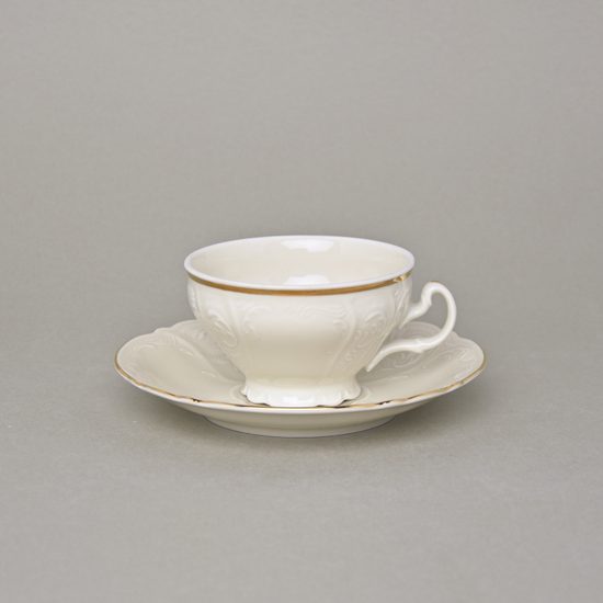 Šálek a podšálek čajový 205 ml / 16 cm, Thun 1794, karlovarský porcelán, BERNADOTTE ivory zlato