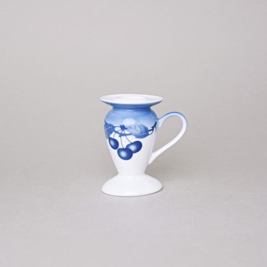 Candleholder 9 cm, Thun 1794 Carlsbad porcelain, BLUE CHERRY