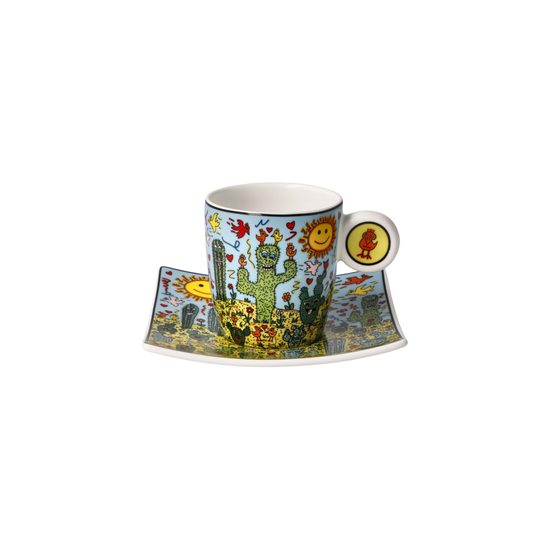 Cup and saucer James Rizzi - Desert Life, 100 ml / 10,5 cm, Fine Bone China, Goebel