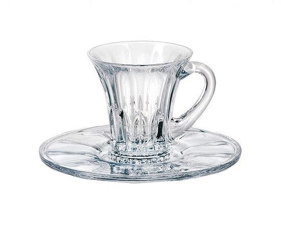 Welington - Šálek 80 ml a podšálek 130 mm křišťálový, Crystal Bohemia