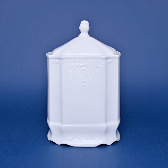 Dose 1 l, Thun 1794 Carlsbad porcelain, BERNADOTTE white