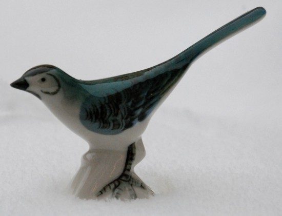 Wagtail 12 x 4 x 8 cm, Porcelain Figures Duchcov