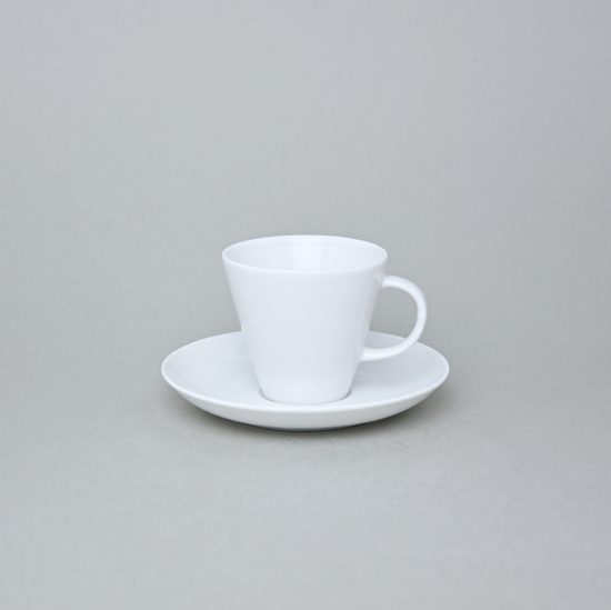 Mocca (espresso) cup 90 ml and saucer 125 mm, Thun 1794 Carlsbad porcelain, TOM white