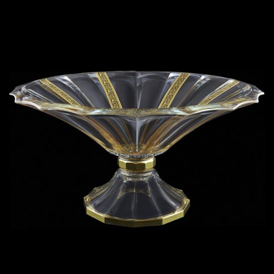 Astra Gold: Bowl 34 cm on stand, crystal, Antique Golden Black decor