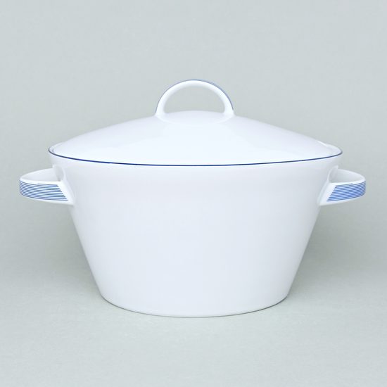 Soup tureen 3 l, Thun 1794 Carlsbad porcelain, TOM blue