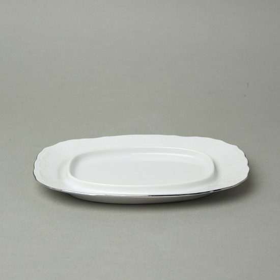 Butter dish platter, Thun 1794, karlovarský porcelán, BERNADOTTE platinum