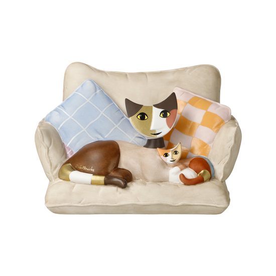 Figurine La mamma a Minni 17 / 11 / 10cm, biscuit china, Cats Goebel R. Wachtmeister