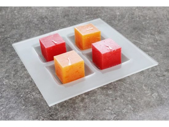 Advent Glass candlestick square, clear, 26x26 cm, BDK - Glass