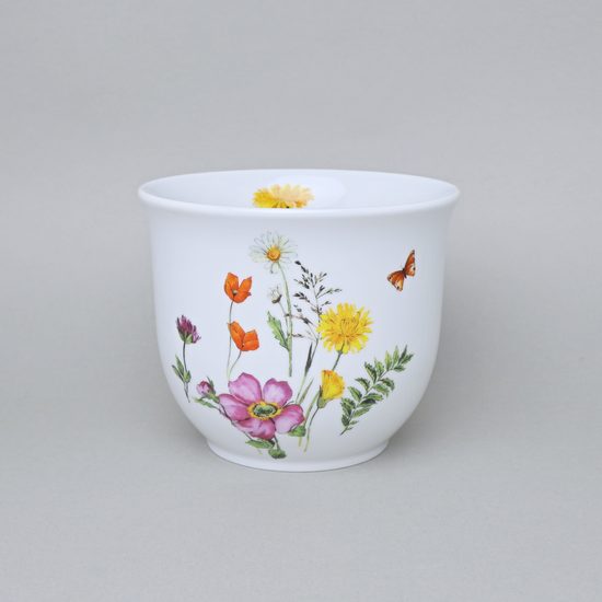 Květináč bez uch, bez nožky pr.15,5; v.13 cm, květinová louka, Český porcelán a.s.