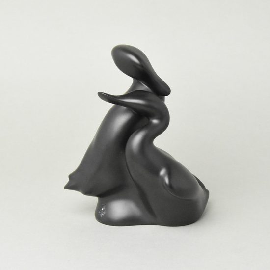 Kačeny 15,5 x 11,5 x 18 cm, fond černý, Porcelánové figurky Duchcov