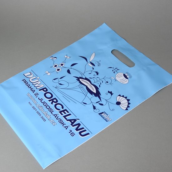 Shopping plastic bag small 29 x 38 cm, Original Blue Onion pattern