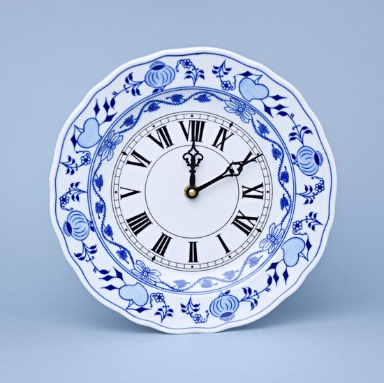 Clock wall 24 cm + Clockwork, Original Blue Onion Pattern
