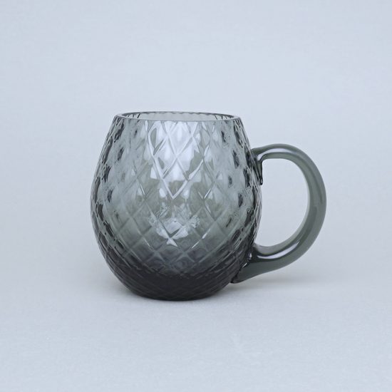 Pivní půllitr - Káro (Tmavý kouř), 500 ml, Floriánova huť