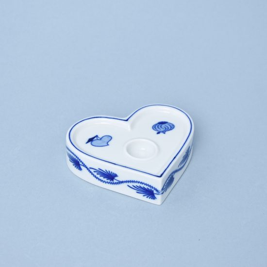 Candleholder "Heart" 9,3 x 8,8 x 2,2 cm, Original Blue Onion Pattern