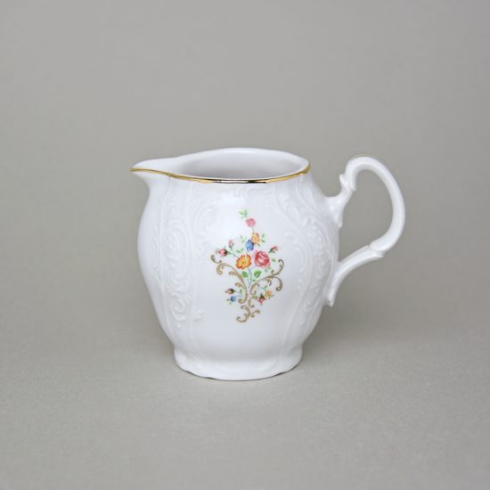 Creamer 180 ml, Thun 1794 Carlsbad porcelain, BERNADOTTE flowers with gold