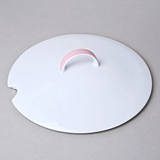 Lid for 3 l soup tureen, Thun 1794, karlovarský porcelán, TOM red line