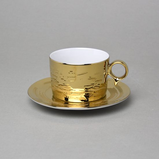 RESET, Šálek a podšálek Cappuccino 200 ml, Titanové zlato, Český porcelán a.s.